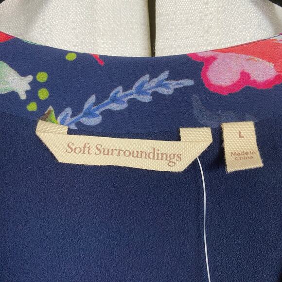 Soft Surroundings Navy Blue Paisley Samantha Maxi Dress Sz.L NWT - Picture 9 of 16